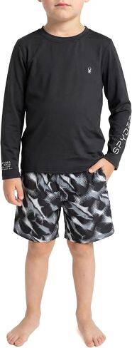 Spyder Boys' 2-piece Swim Set – Long Sleeve Rash Guard & Swim Trunks, UPF 30+, Quick-Dry-Little Boys in Saudi Arabia