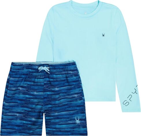 Spyder Boys' 2-piece Swim Set – Long Sleeve Rash Guard & Swim Trunks, UPF 30+, Quick-Dry-Little Boys in Saudi Arabia
