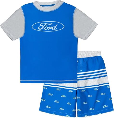 Ford Rash Guard and Swim Trunks UPF 50+ Outfit Set Toddler to Big Kid Sizes (3T - 10-12) in Saudi Arabia