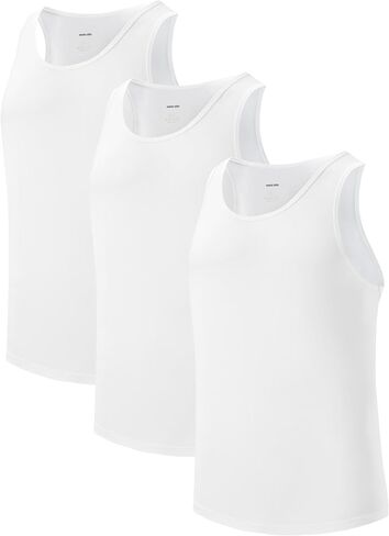 Men's Tank Top Undershirts MicroModal Sleeveless Tag Free Moisture-Wicking A-Shirt for Men 3 Pack in Kuwait