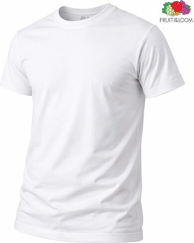 Fruit of the Loom Men's Crew Tee Undershirts, Moisture Wicking & Tag Free - White - 3 Pack X-Large in Kuwait