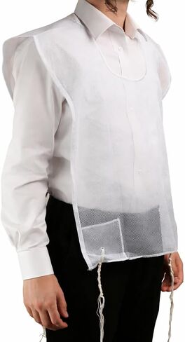 Mesh Tzitzis Round Neck with 1 Hole Design, Tzitzit Undershirt Garment in Mesh Fabric for Daily Wear in Saudi Arabia