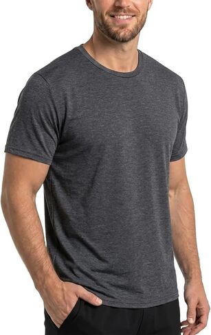 BLACKMYTH Men's Undershirts, Ultra Soft Viscose Made from Bamboo, Stretchy Breathable Tag-Free Moisture Wicking Tees in Kuwait
