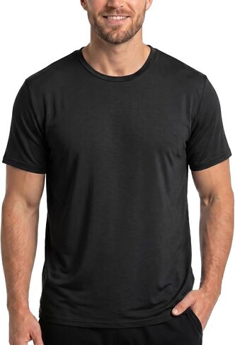 BLACKMYTH Men's Undershirts, Ultra Soft Viscose Made from Bamboo, Stretchy Breathable Tag-Free Moisture Wicking Tees in Kuwait