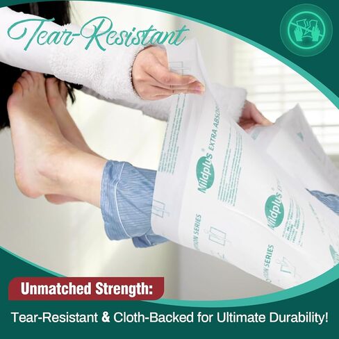 Heavy Duty Underpads 30"X36" ,100 Count, Ultra 10 Times More Absorbent Chucks Pads, Tear-Resistant Disposable Bed Pads with Strength Cloth Backing for Adults, Elderly in Saudi Arabia