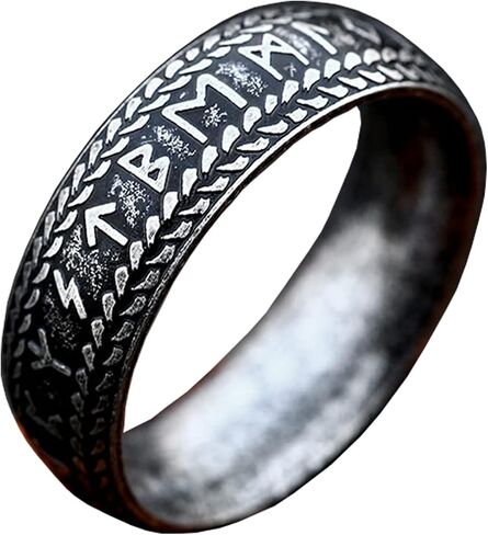 Elder Futhark Ring - Nordic alphabet Design Viking Jewelry Rings in Saudi Arabia