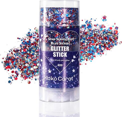 Red White and Blue Body Glitter Stick for Women, Patriotic Face & Hair Glitter for 4th of July Makeup, USA 250th Anniversary Merchandise 4th of July Outfits Soccer Game Day Accessories in Saudi Arabia