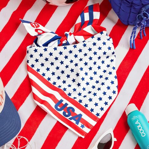xo, Fetti Soccer USA Bandana | Patriotic Soccer Party Decor, Unisex Accessories, Red White Blue, USA Team, USA Flag, Sports Fan Gear, Football, Summer 2026 in Kuwait