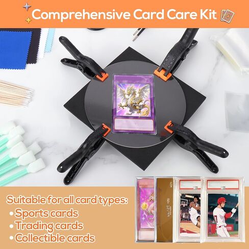 XANGNIER 145 Pcs Card Cleaning Kit,Trading Sports Card Repair and Care Tool Kit for Baseball Football Basketball Sports Cards in Kuwait