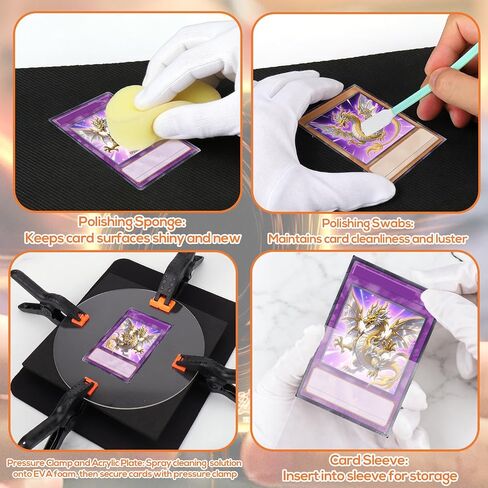 XANGNIER 145 Pcs Card Cleaning Kit,Trading Sports Card Repair and Care Tool Kit for Baseball Football Basketball Sports Cards in Kuwait