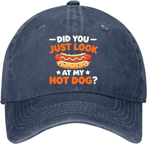 Did You Just Look-At My hot-Dog Hat for Mens Classic Washed Distressed Baseball in Kuwait
