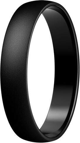 Egnaro Silicone Ring for Men Women, 4/5mm Width 1.65mm Thick Comfort Fit Breathable Rubber Wedding Band, Durable Flexible Unisex Ring for Sports Gym Work Fitness Gift Travel Daily Wear in Kuwait
