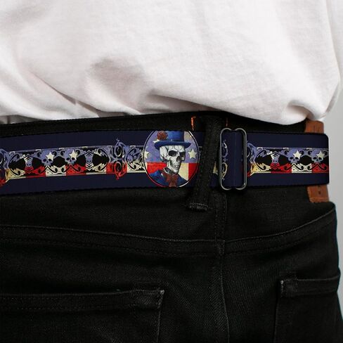 Grateful Dead Belt, Seatbelt Buckle Belt, Grateful Dead Dave'S Picks Skeleton Americana Bonus Art, Adjustable in Kuwait