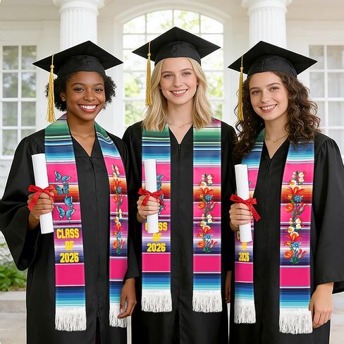 Mexican Graduation Stole, Class of 2026 Graduation Stole, Mexico Graduation Honor Sash Sarape for Senior High School College Graduation Gift Estolas De Graduacion 2026 in Saudi Arabia