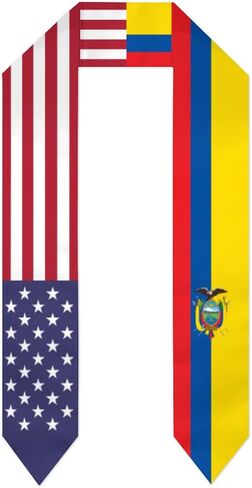 Ecuador & USA United States Flag Graduation Stole For International Student Stole Pride Shawls in Saudi Arabia