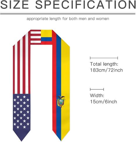 Ecuador & USA United States Flag Graduation Stole For International Student Stole Pride Shawls in Saudi Arabia