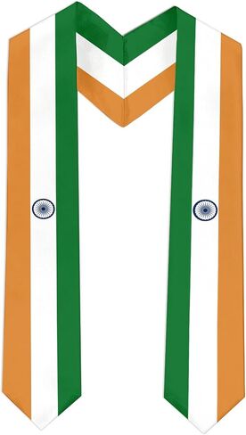 Graduation Stole Scarf, Mixed Country Flag Design, International Graduate Satin Stole Scarf, 72" Long in Kuwait
