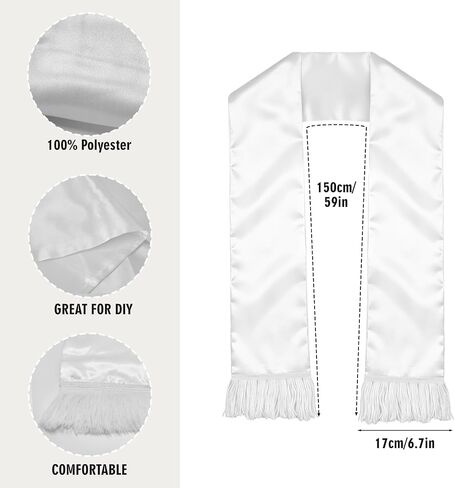 5/10 Pcs Sublimation Blank Soccer Fan Scarf, 57 x 7 Inch White Polyester DIY Custom Team Sports Long Scarf in Kuwait