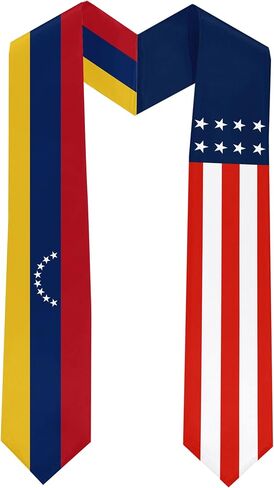 Venezuela Flag International Students Graduation Sash Stole Scarves 180 X 13 CM/70 X 5 INCHES Double Sided Graduation Decoration Item in Kuwait