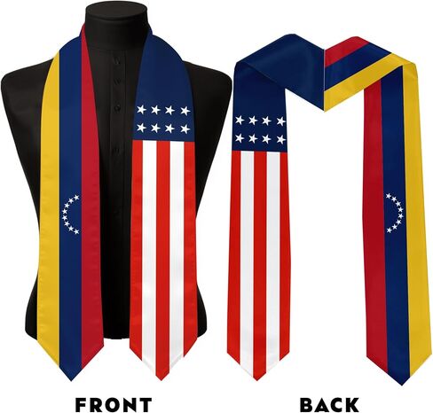 Venezuela Flag International Students Graduation Sash Stole Scarves 180 X 13 CM/70 X 5 INCHES Double Sided Graduation Decoration Item in Kuwait