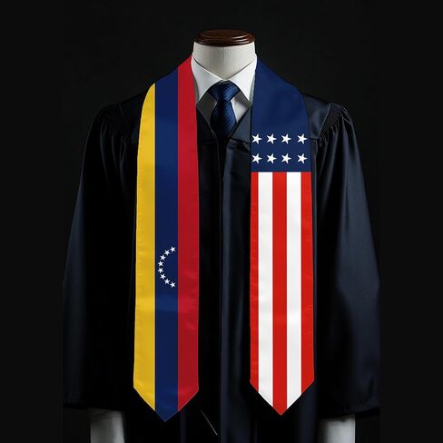 Venezuela Flag International Students Graduation Sash Stole Scarves 180 X 13 CM/70 X 5 INCHES Double Sided Graduation Decoration Item in Kuwait