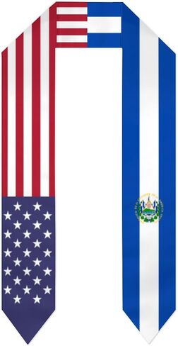 El Salvador & USA United States Flag Graduation Stole For International Student Sash Stole Pride Cheers Shawls in Saudi Arabia