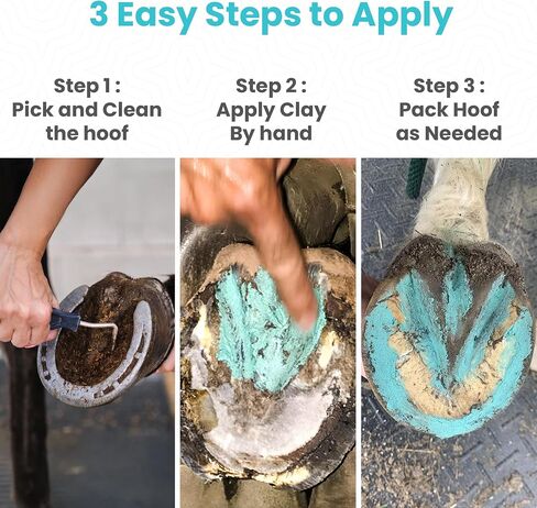 *New Heat Resistant Formula* Horse Hoof Thrush Treatment Clay and White Line Equine Care: Effective on Horses, Cows, Goats, Sheep, Pigs and All Hooved Animals-7lb Bucket in Kuwait