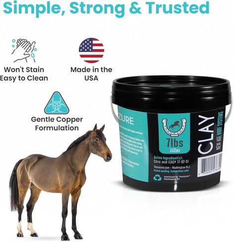 *New Heat Resistant Formula* Horse Hoof Thrush Treatment Clay and White Line Equine Care: Effective on Horses, Cows, Goats, Sheep, Pigs and All Hooved Animals-7lb Bucket in Kuwait