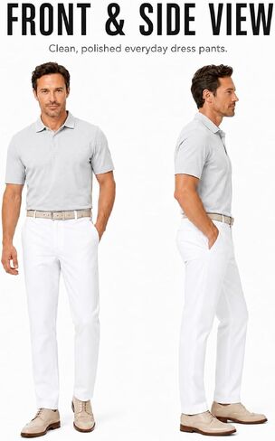 SNOWTEN Mens Dress Pants, Soft Pro Fabric, Classic Fit Stretch Work Pants Lightweight Water-Repellent Pant with Pockets in Saudi Arabia