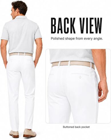 SNOWTEN Mens Dress Pants, Soft Pro Fabric, Classic Fit Stretch Work Pants Lightweight Water-Repellent Pant with Pockets in Saudi Arabia