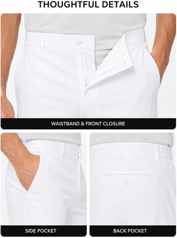 SNOWTEN Mens Dress Pants, Soft Pro Fabric, Classic Fit Stretch Work Pants Lightweight Water-Repellent Pant with Pockets in Saudi Arabia