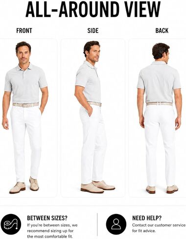 SNOWTEN Mens Dress Pants, Soft Pro Fabric, Classic Fit Stretch Work Pants Lightweight Water-Repellent Pant with Pockets in Saudi Arabia