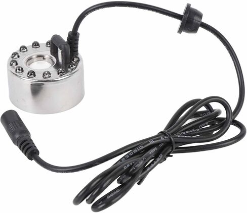 Generic صانع الرذاذ، مصنوع من سبائك الزنك 12 مصباح LED متغير اللون، جهاز ترطيب الضباب مع تصميم تبديد الحرارة، لنافورة المياه، مزهرية روكي لحمام الطيور (قابس أمريكي) in Kuwait