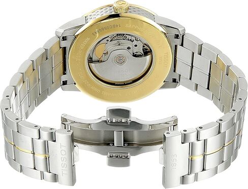 Tissot mens Tissot Luxury Powermatic 80 316L stainless steel case with yellow gold PVD coating Automatic Watch, Grey, Stainless steel, 22 (T0864072226100) in Kuwait