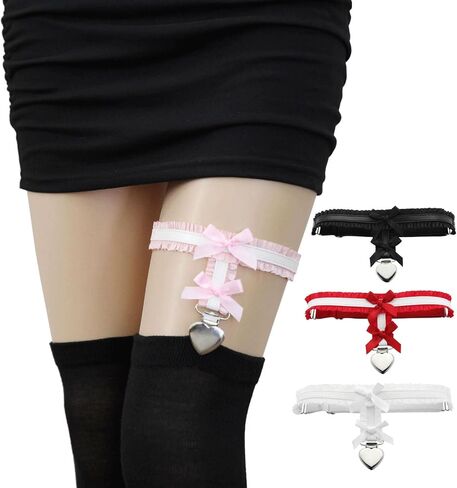Wedding Bowknot Bridal Lace Garter Belt Women Adjustable Punk Gothic Garter in Kuwait