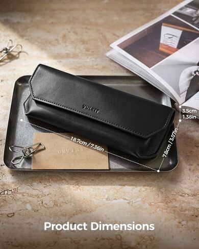 VULKIT Genuine Leather Glasses Case, Magnetic Closure Sunglasses Case, Eye Glasses Cases for Men & Women Spectacle Cases in Kuwait