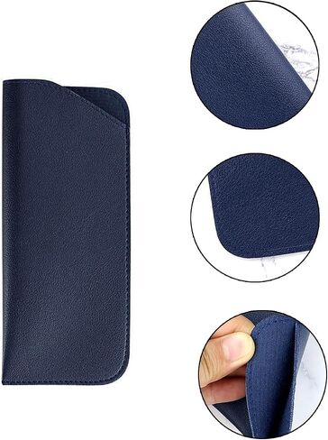 Glasses Cases, 6 Pcs Leather Reading Eyeglasses Case Slim Soft Sunglasses Pouch Spectacles Storage Bag for Women Men Kids in Saudi Arabia