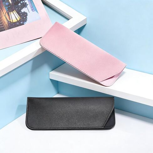 Glasses Cases, 6 Pcs Leather Reading Eyeglasses Case Slim Soft Sunglasses Pouch Spectacles Storage Bag for Women Men Kids in Saudi Arabia