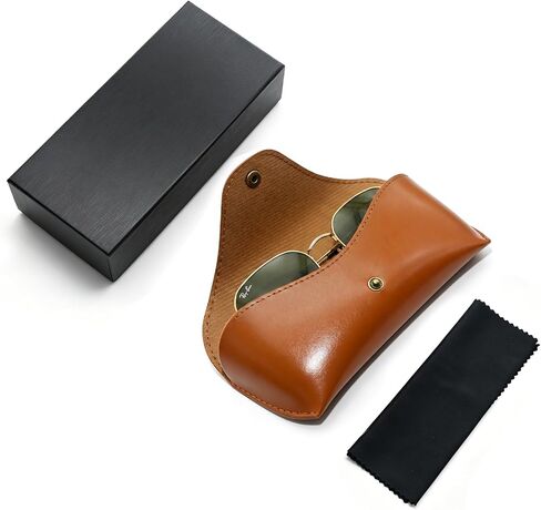 Sunglasses Case Compatible with Ray-Ban, PU Brown Leather,Eyeglass Case for Ray-Ban Meta Smart Glasses in Saudi Arabia
