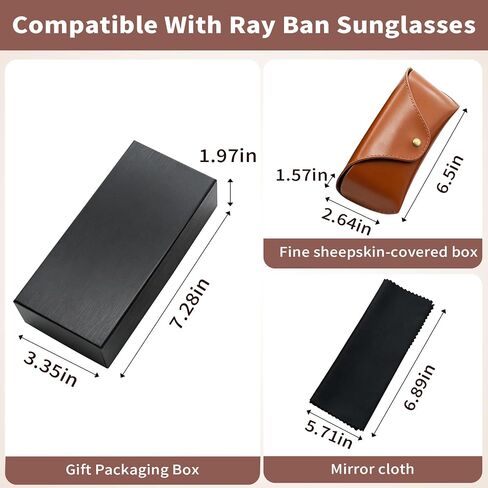 Sunglasses Case Compatible with Ray-Ban, PU Brown Leather,Eyeglass Case for Ray-Ban Meta Smart Glasses in Saudi Arabia
