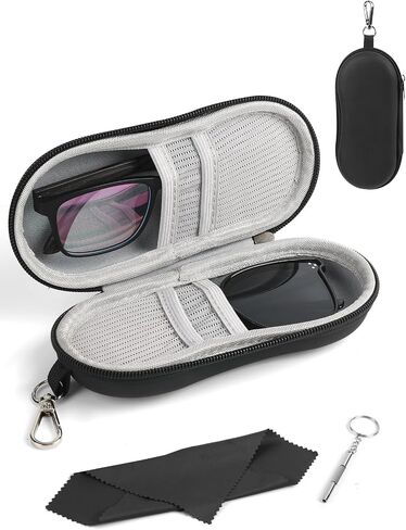 CORVIDA Double Glasses Case Hard EVA Shell Dual Eyeglasses Case Travel Sunglasses Organizer Includes Microfiber Cloth in Saudi Arabia