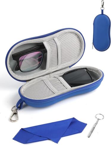 CORVIDA Double Glasses Case Hard EVA Shell Dual Eyeglasses Case Travel Sunglasses Organizer Includes Microfiber Cloth in Saudi Arabia