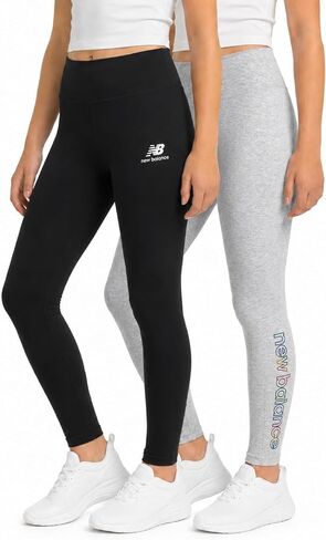 New Balance Girls Leggings - 2 Pack Girls Athletic Leggings for Dance Running Workout - Active Yoga Pants Tights for Kids in Kuwait