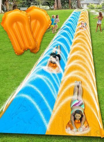 Slip and Water Slide for Kids and Adults 30FT Extra Long Water Slide for Backyard Heavy Duty Lawn Summer Outdoor Water Toys in Kuwait