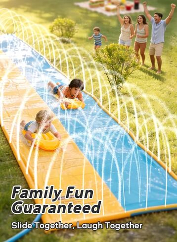 Slip and Water Slide for Kids and Adults 30FT Extra Long Water Slide for Backyard Heavy Duty Lawn Summer Outdoor Water Toys in Kuwait
