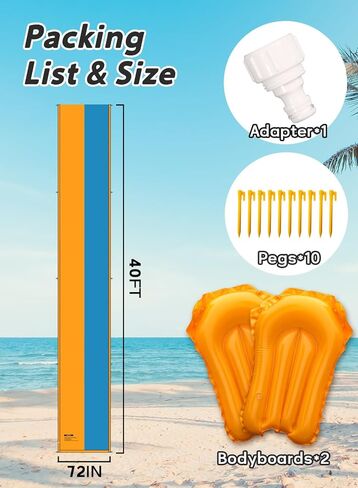 Slip and Water Slide for Kids and Adults 30FT Extra Long Water Slide for Backyard Heavy Duty Lawn Summer Outdoor Water Toys in Kuwait