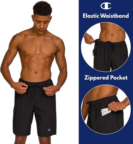 Champion Mens Swim Trunks with Mesh Liner - 9" Inseam Quick Drying Mens Bathing Suit, Board Shorts for Swimming, Beach in Saudi Arabia