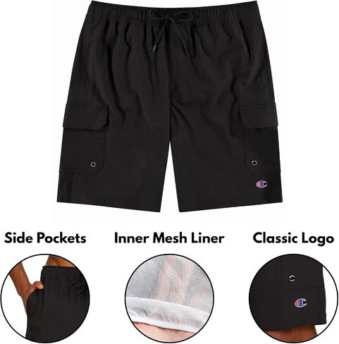 Champion Mens Swim Trunks with Mesh Liner Cargo Pocket- 9" Inseam Quick Dry Bathing Suit Board Shorts for Beach Swimming in Saudi Arabia