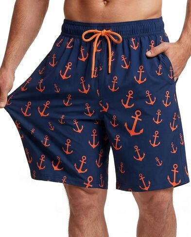 9 Inch Men Swim Trunks with Mesh Lining Breathable Quick Dry Drawstring Pockets for Summer Beach Travel Cruise in Kuwait