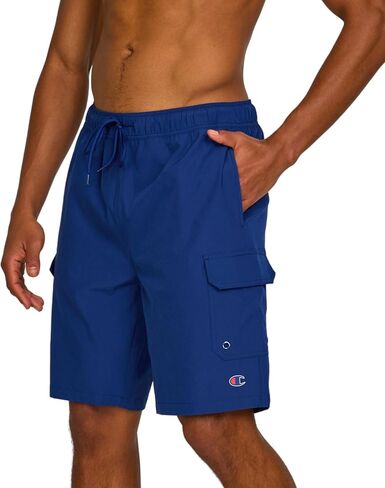 Champion Mens Swim Trunks with Mesh Liner Cargo Pocket- 9" Inseam Quick Dry Bathing Suit Board Shorts for Beach Swimming in Saudi Arabia